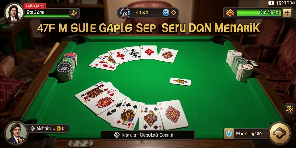 Screenshot utama 47F menampilkan keseruan gameplay Gaple yang menantang.