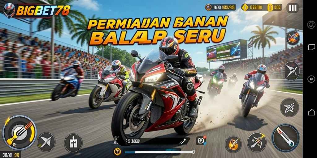 Tampilan bertarung seru di trek balapan BIGBET78.
