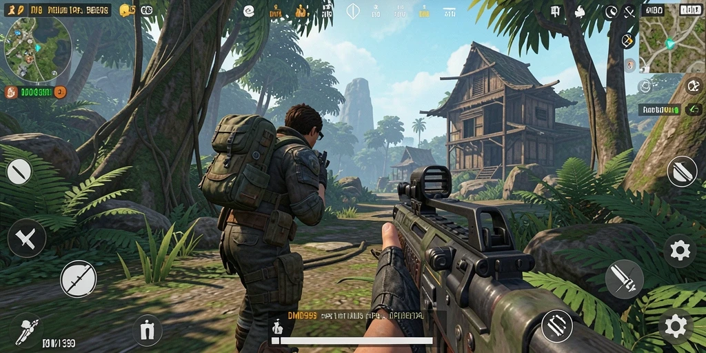 Tangkapan layar gameplay DMD999 yang menampilkan pertempuran seru.