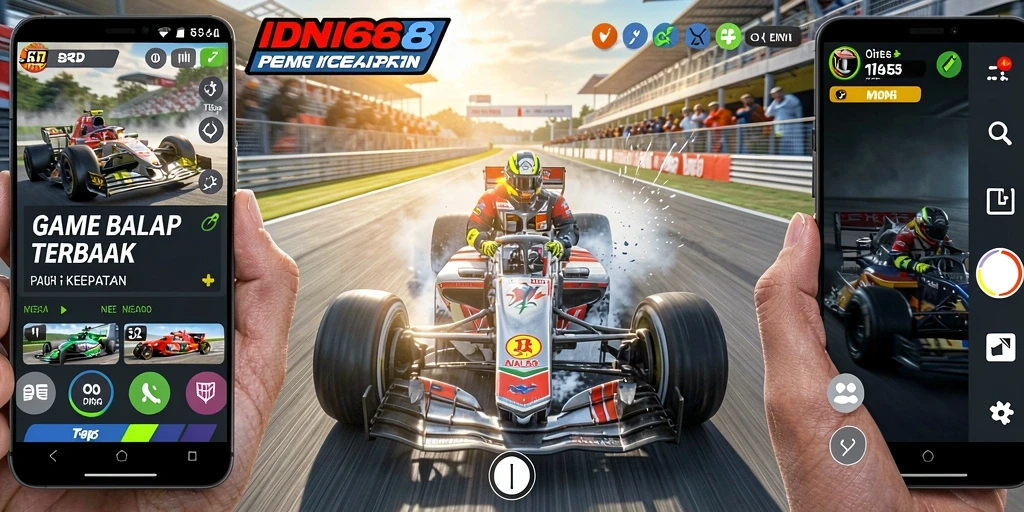Tangkapan layar gameplay IDN668 yang menampilkan aksi balap yang seru.