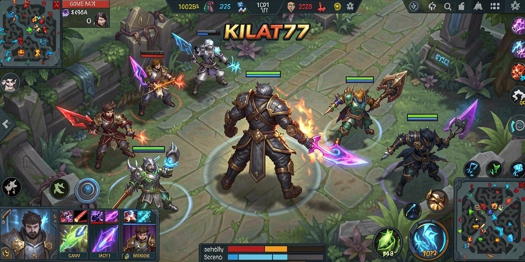 Screenshot KILAT77 menunjukkan aksi seru dalam gameplay MOBA.