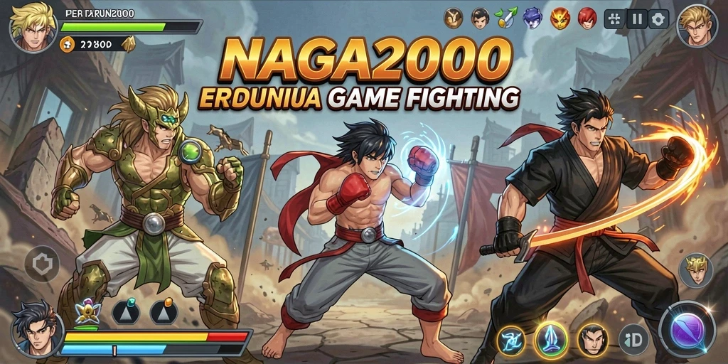 Tampilan aksi seru dalam permainan Fighting NAGA2000.